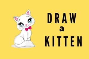 Learn how to draw a kitten, kitten for kids,
