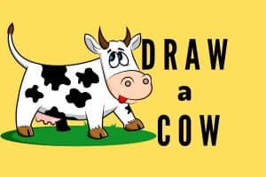 learn how to draw a cow, easy cow drawing for kids,