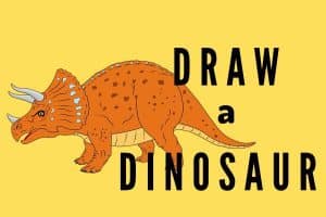 learn how to draw a dinosaur for kids, dinosaur facts, easy kids drawing, free printables,