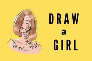 learn how to draw a girl, easy drawing, free printable,