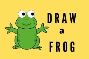 learn how to draw a frog, easy frog drawing, free printables,