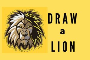 how to draw a lion, draw a lion easily, free printables for kids,