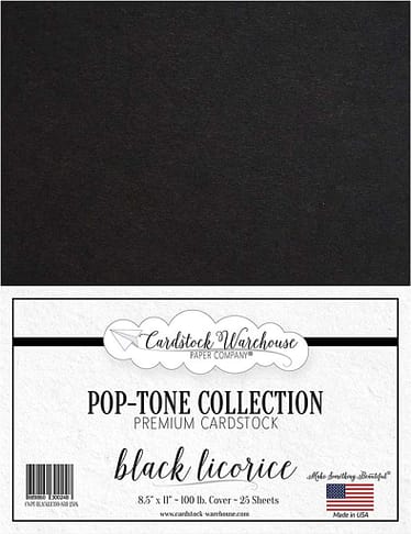 Black Licorice Cardstock Paper - 8.5 X 11 Inch 100 Lb. Heavyweight Cover -25 Sheets From Cardstock Warehouse