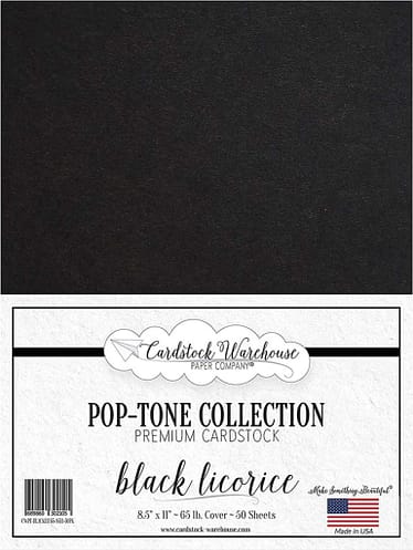 Black Licorice Cardstock Paper - 8.5 - 11 Inch 65 Lb. Cover -50 Sheets