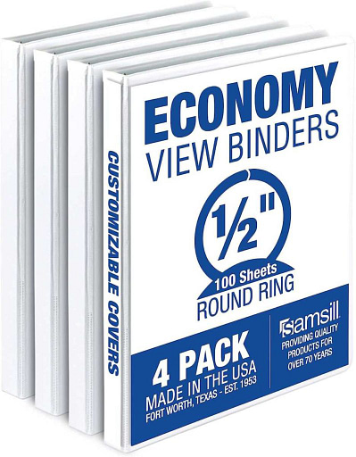 Samsill Economy 0.5 Inch 3 Ring Binder