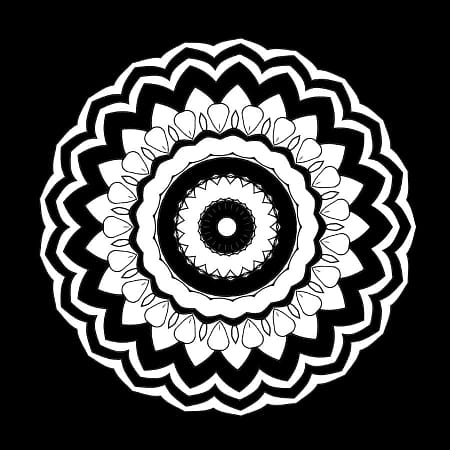 White Print on Black Paper - Mandala Art