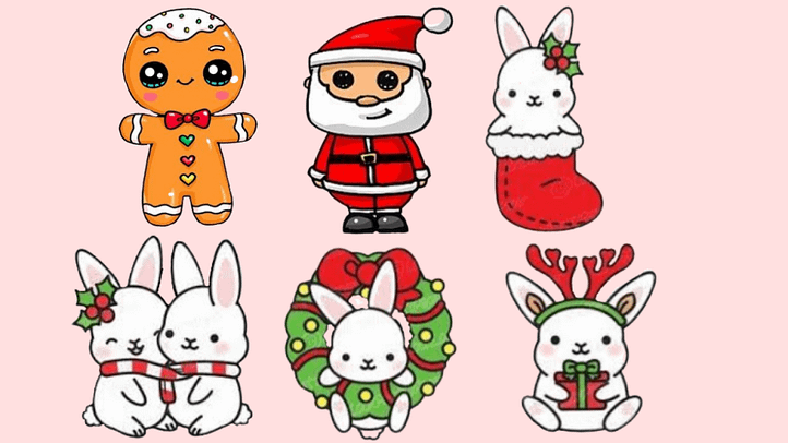 Christmas themed characters to draw