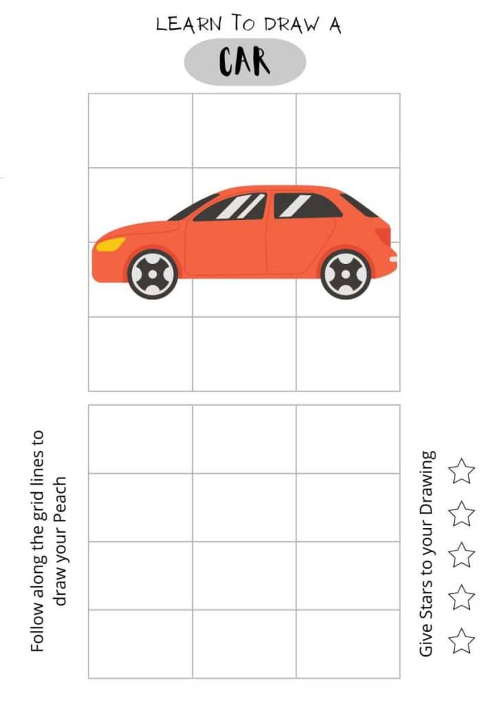 how to Draw a car, easy draw, free printables,