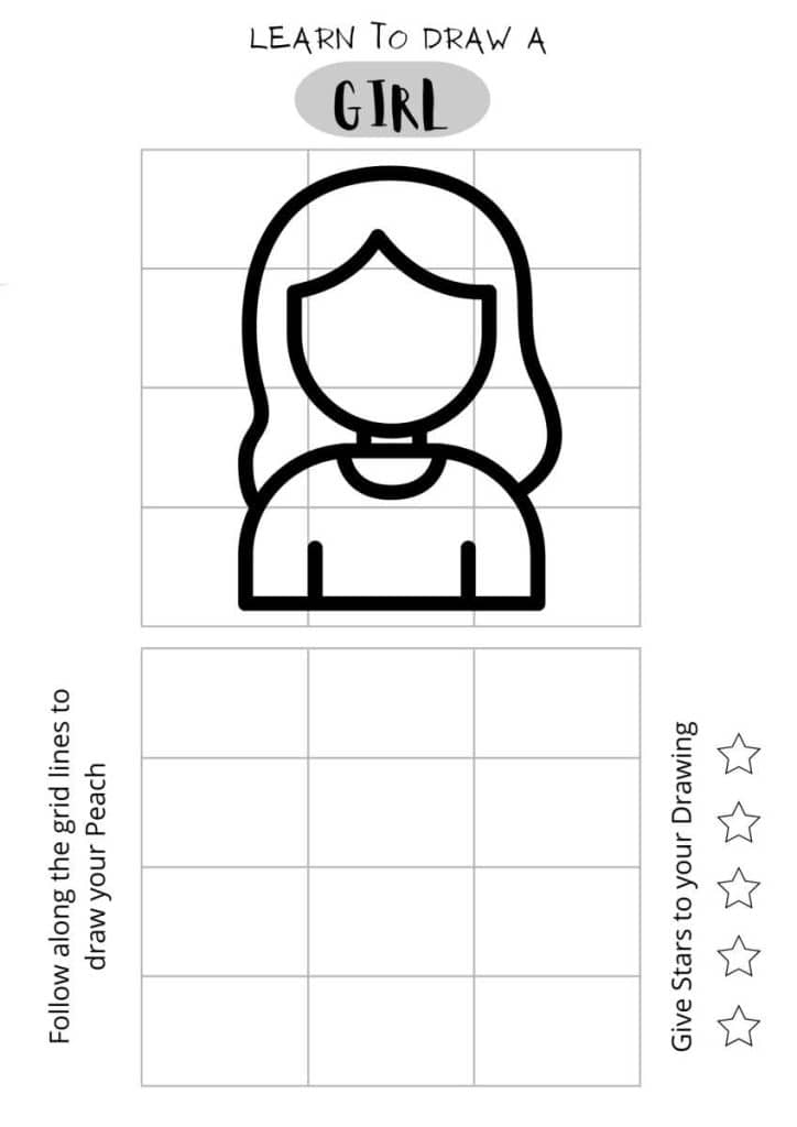 Learn How to draw a Girl, free printables, digital download