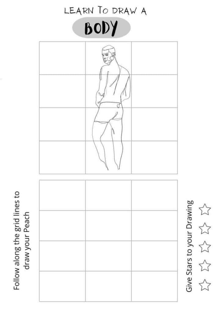 how to draw a body, easy printables for kids,