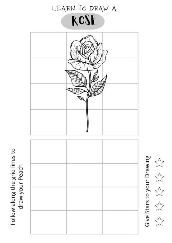 how to draw a rose - easy drawing sheet,
