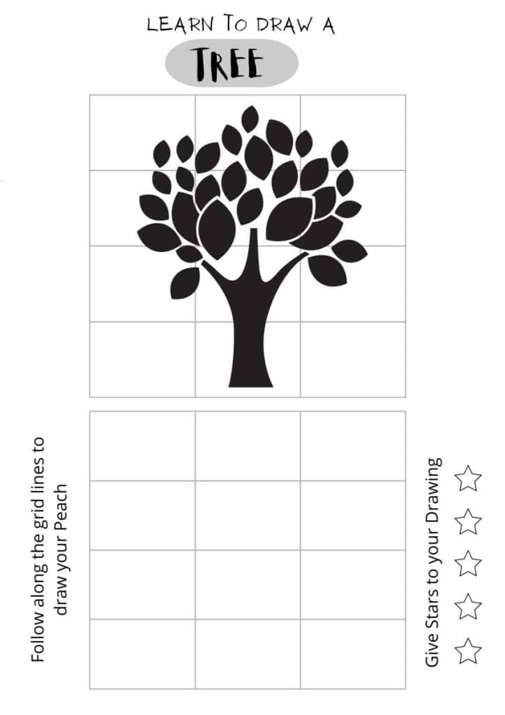learn how to draw a tree, free printables,