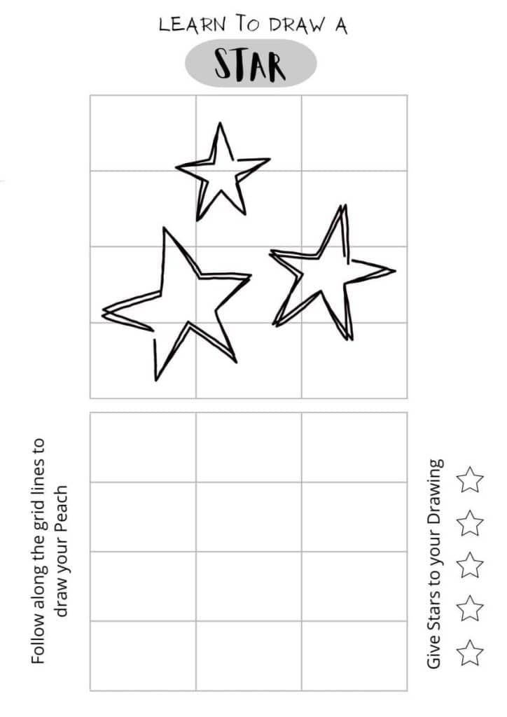 draw a star, draw a 5 point star, star drawing for kids, free printable of star for kids, download drawing sheet,