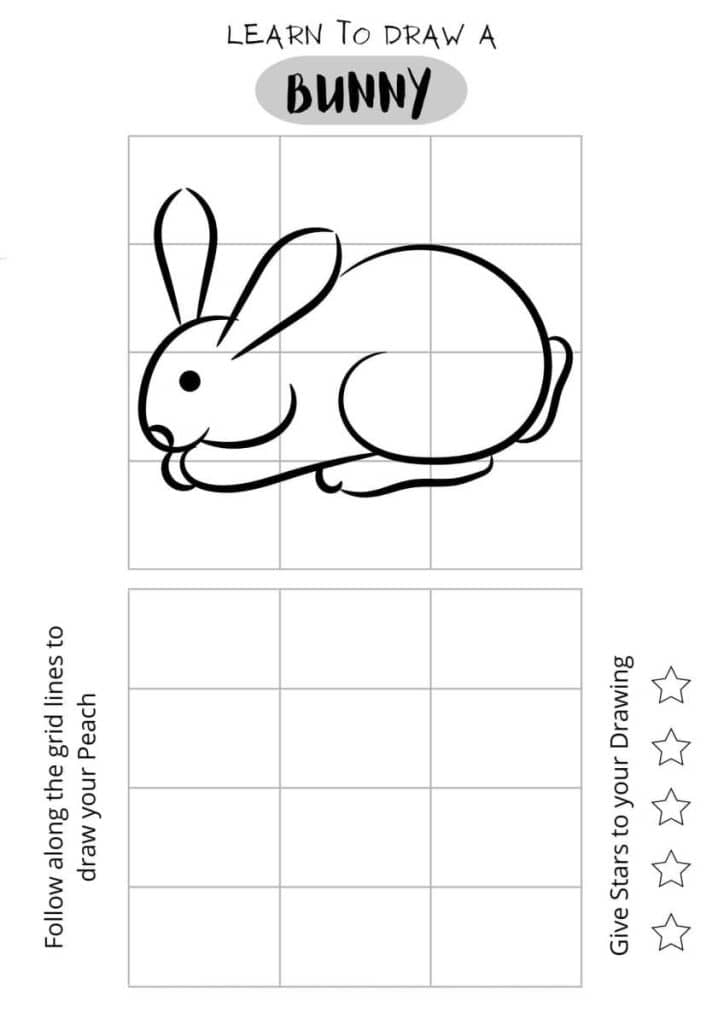 draw a bunny, bunny for kids, cute bunny, bunny outline drawing, free printables,