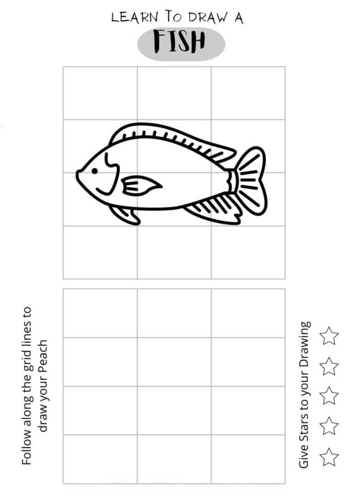 learn how to draw a fish, easy fish drawing,