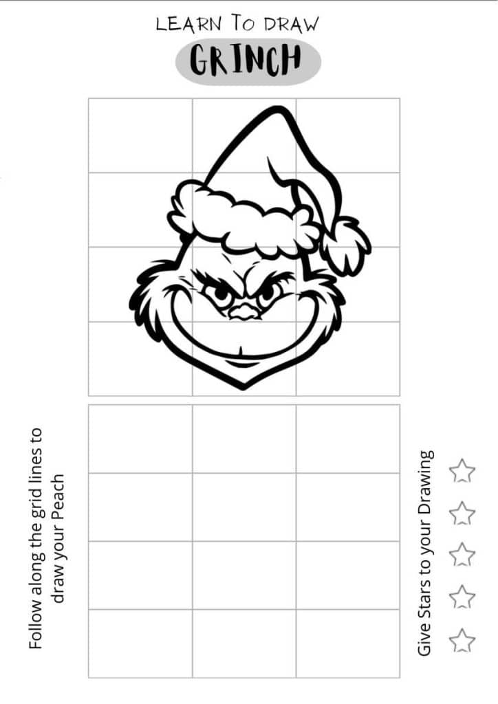 Draw The Grinch for Beginners, free printables,