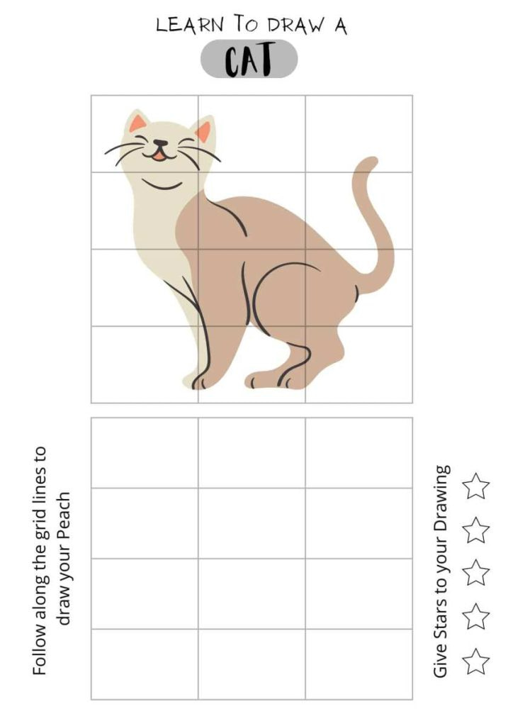 How to Draw a Cat - Easy Drawing Sheet, Free Printables,