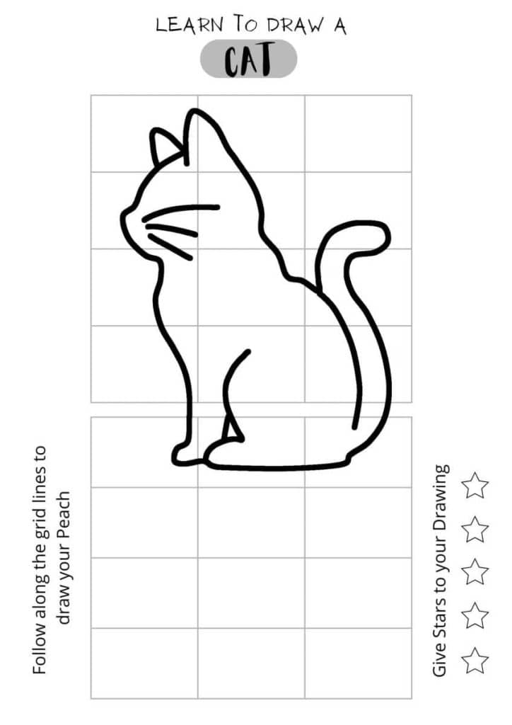 How to Draw a Cat - Easy Drawing Sheet, Free Printables,