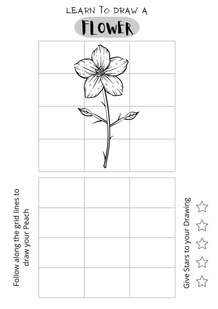 how to draw a flower, easy printables for kids,
