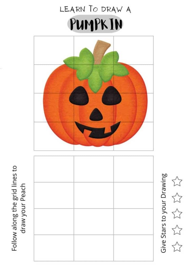 learn how to draw a pumpkin, free printables for kids, free coloring sheet download,