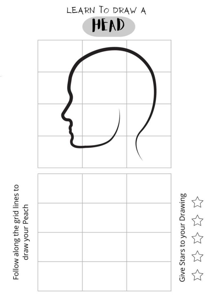 Draw a Head, learn easy drawing of head, drawing of head for kids, free printables for kids,