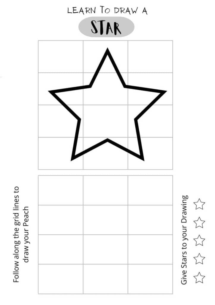 draw a star, draw a 5 point star, star drawing for kids, free printable of star for kids,