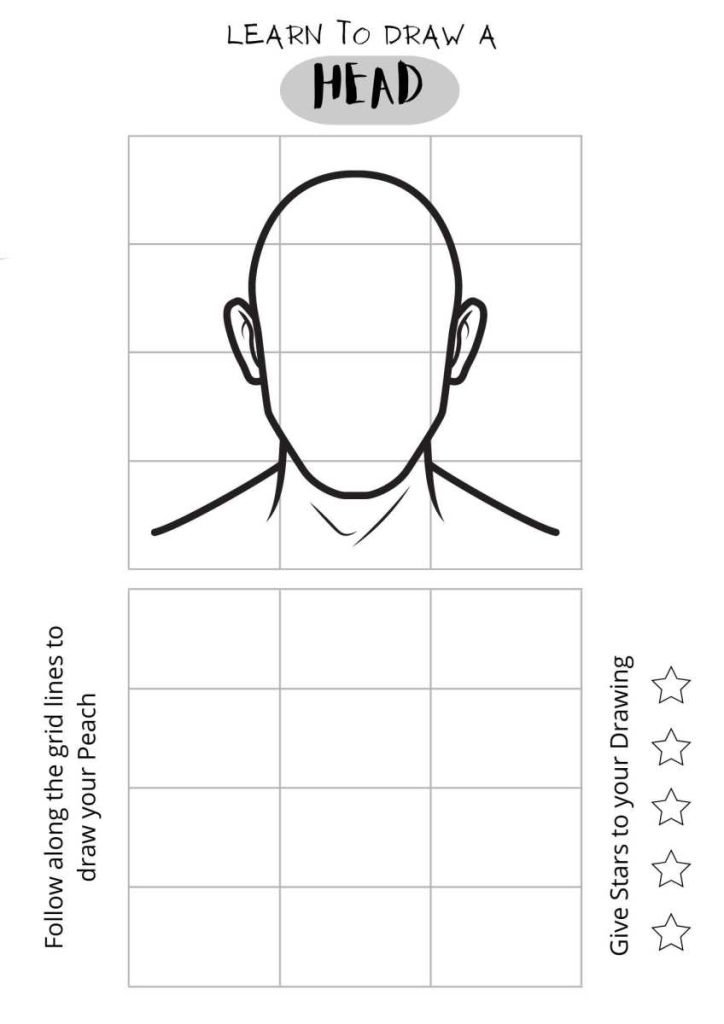 easy drawing of a head, drawing for kids, free printables,