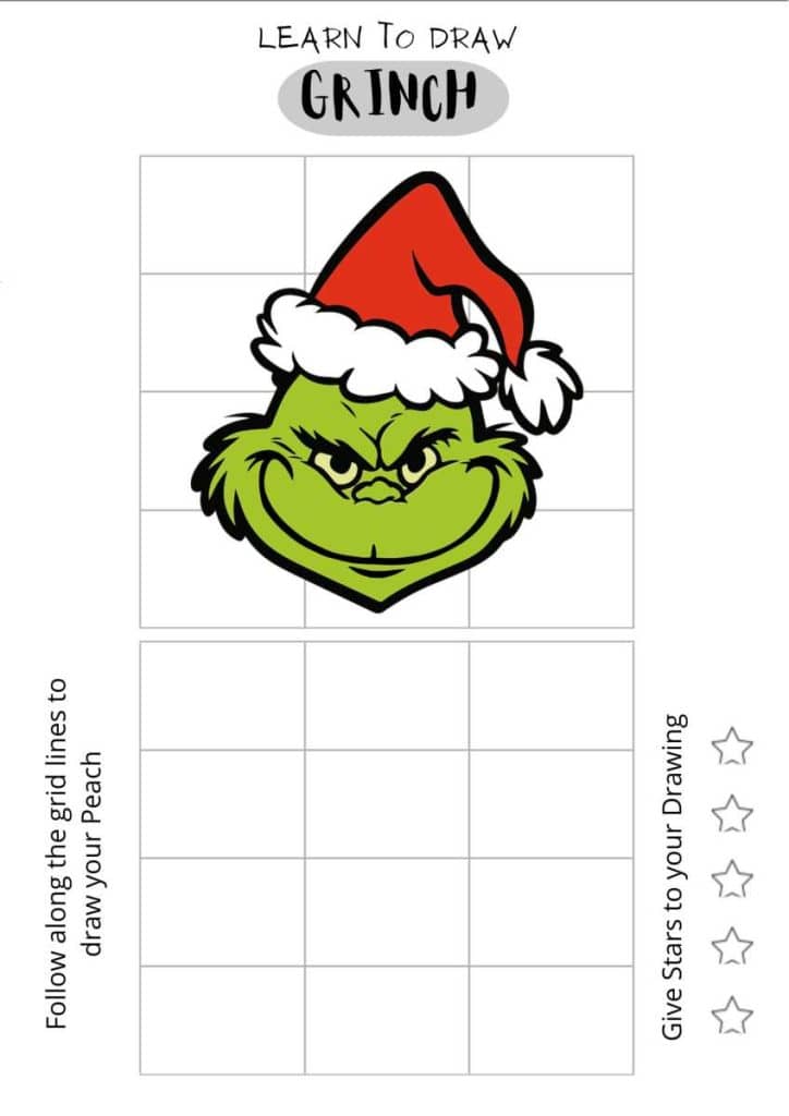 draw the grinch for kids, easy drawing sheet for beginners,