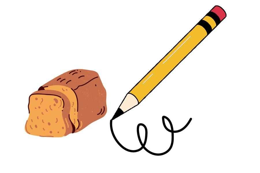 stale bread as eraser