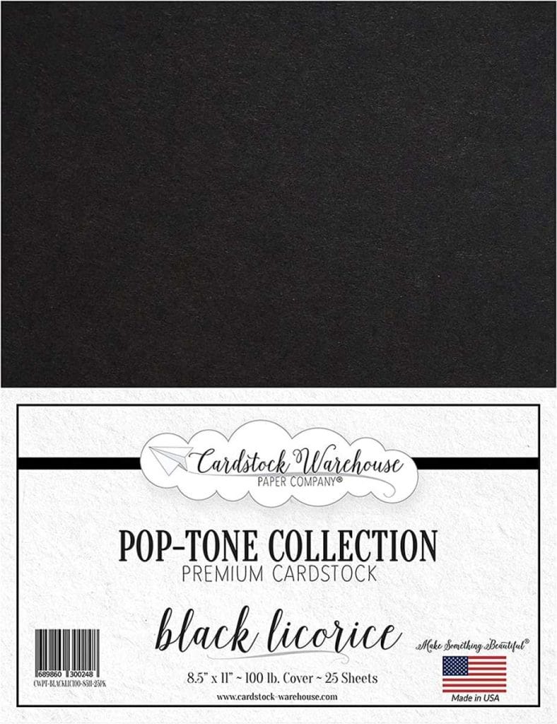 Black Licorice Cardstock Paper - 8.5 X 11 Inch 100 Lb. Heavyweight Cover -25 Sheets From Cardstock Warehouse